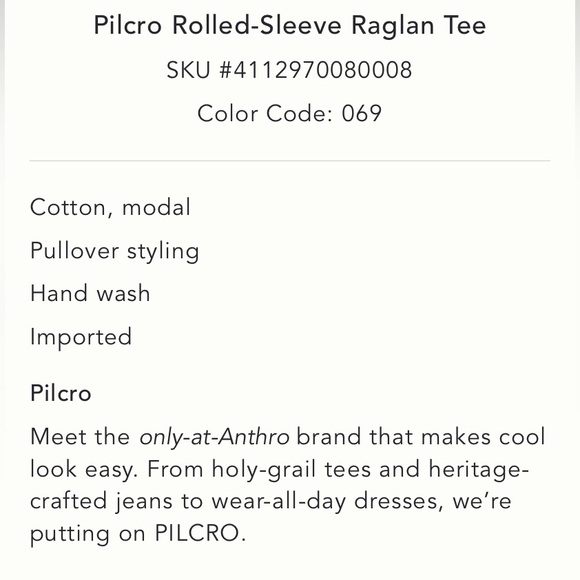 NWT Pilcro for Anthropologie Cream Raglan T-Shirt with Ruffled Sleeves Size 2X - Picture 5 of 5